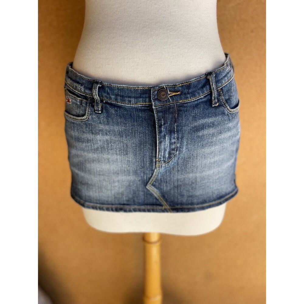 VTG Style Hollister Y2K Denim Micro Mini Jean Skirt Women’s Size 9